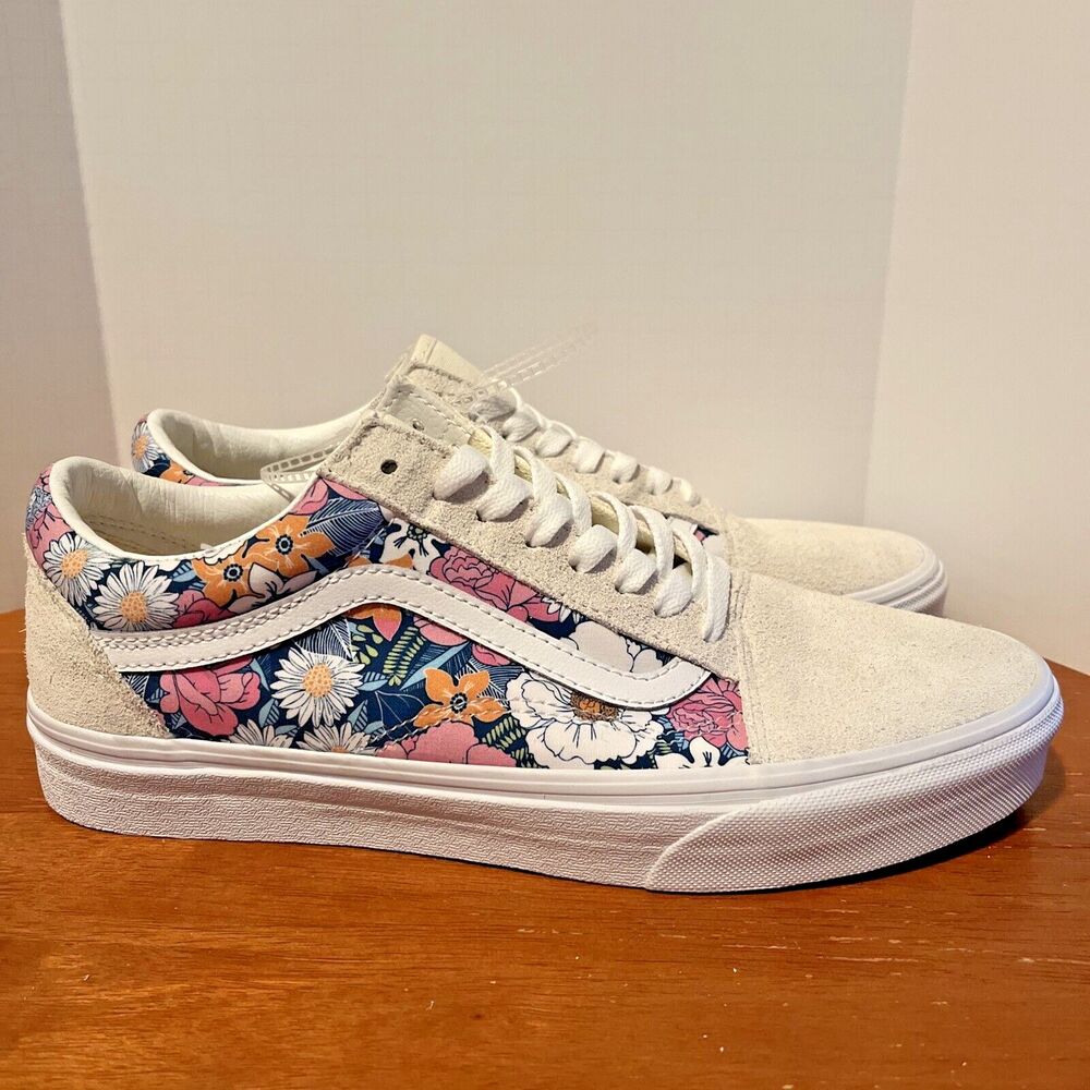 Vans Old Skool Women's Sneakers M 9.5 W 11‎ Floral Print Multi-Color Suede Upper